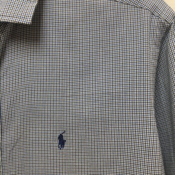 Vintage Polo Golf Ralph Lauren blue houndsooth button down Large - Picture 12 of 16